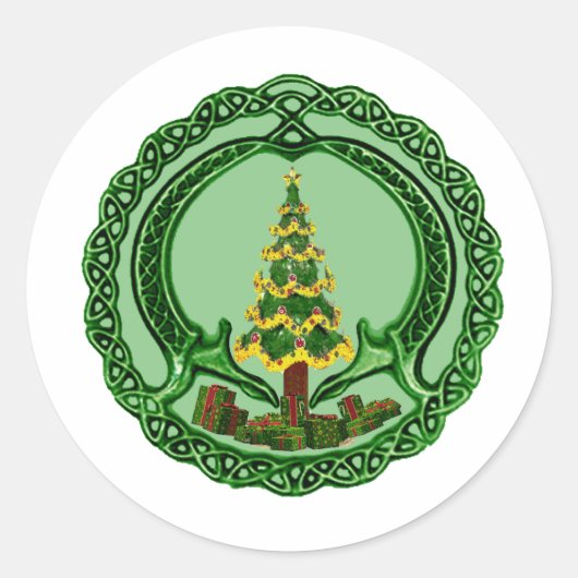 Kerstdagh Ronde Sticker (Voorkant)