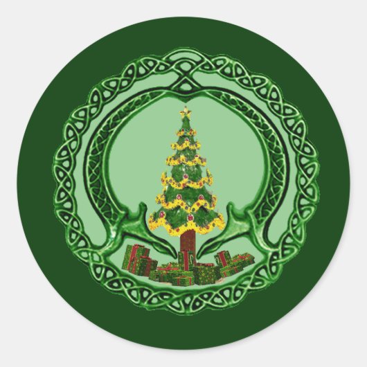 Kerstdagh Ronde Sticker (Voorkant)