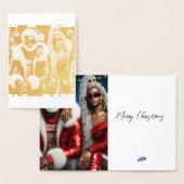 Kerstdagkaart voor meneer en mevrouw Kerstman Folie Kaarten (Display)