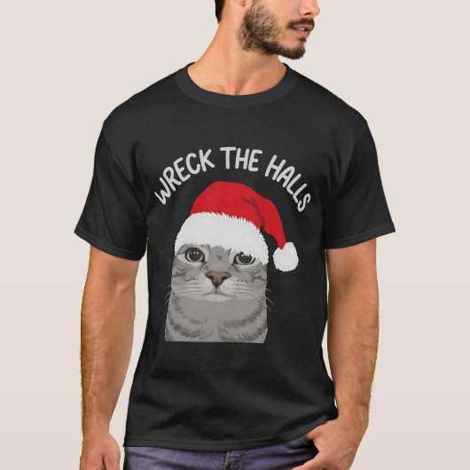 Kerstdagkat verwoest de hal t-shirt (Voorkant)