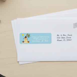 Kerstdagverblijf Tropisch Snowman Adres Etiket