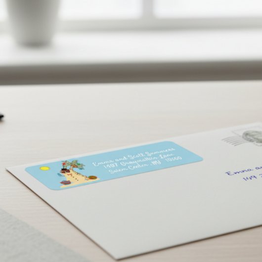 Kerstdagverblijf Tropisch Snowman Adres Etiket