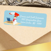 Kerstdagverblijf Tropisch Snowman Adres Etiket