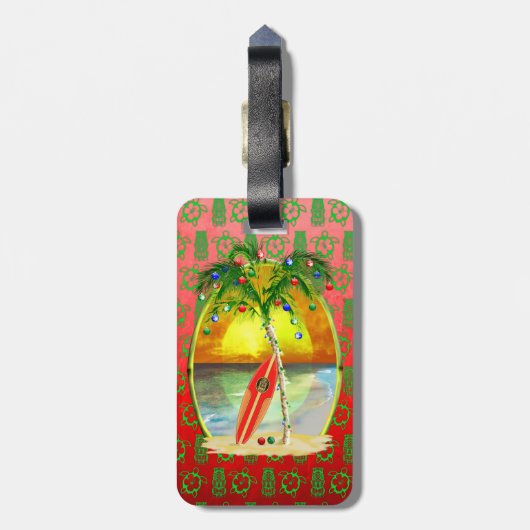 Kerstdagzonsondergang Bagagelabel (Achterkant verticaal)