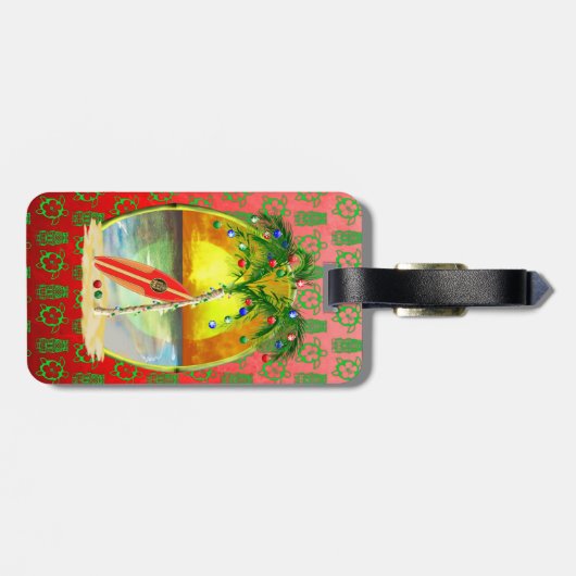 Kerstdagzonsondergang Bagagelabel (Achterkant horizontaal)