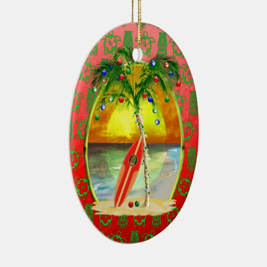 Kerstdagzonsondergang Keramisch Ornament (Rechts)