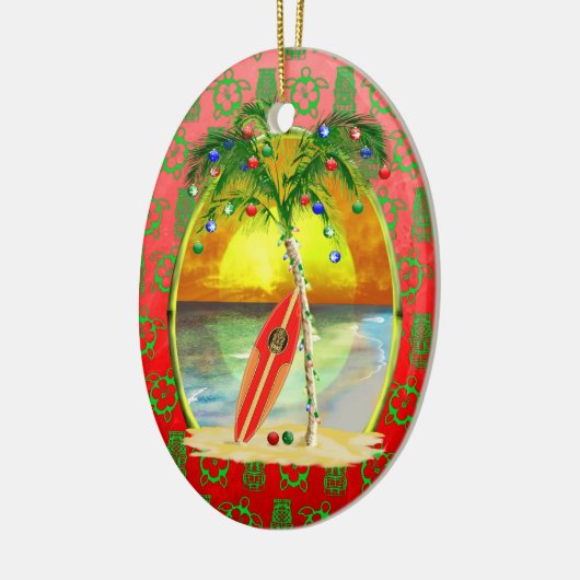 Kerstdagzonsondergang Keramisch Ornament (Links)