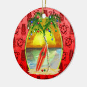 Kerstdagzonsondergang Keramisch Ornament (Links)