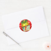 Kerstdagzonsondergang Ronde Sticker (Envelop)