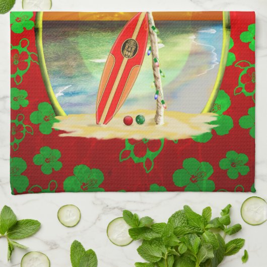 Kerstdagzonsondergang Theedoek (Gevouwen)