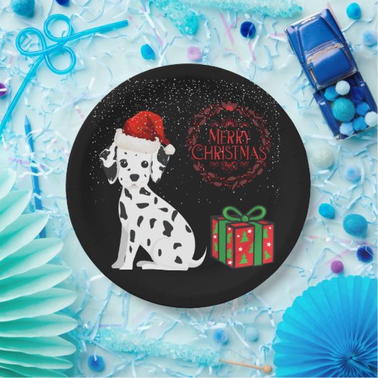 kerstDalmatiaan en cadeautjes op papier borden! Papieren Bordje (Feest)