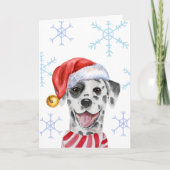 Kerstdalmatiaan Pet Scarf Funny Dog H Feestdagen Kaart (Voorkant)