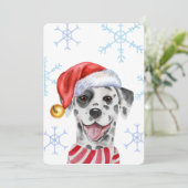 Kerstdalmatiaan Pet Scarf Funny Dog H Feestdagenkaart (Staand voorkant)