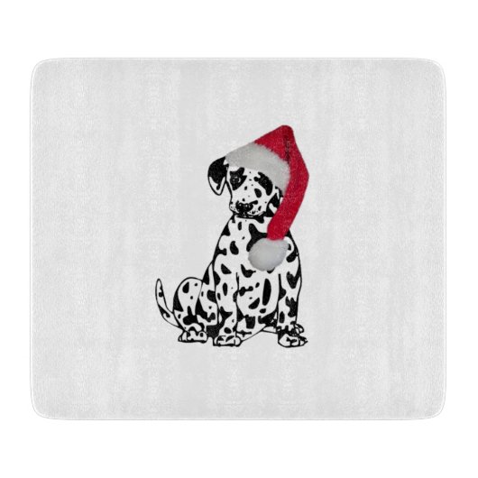 KerstDalmatiaans glas Snijplank (Voorkant)