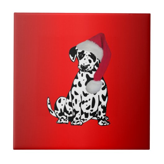 Kerstdalmatiaans rood tegeltje (Voorkant)