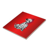Kerstdalmatiaans rood tegeltje (Zijkant)