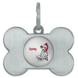 KerstDalmatian Silver Name Huisdieren Naamplaatje