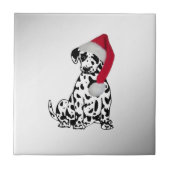 KerstDalmatian Silver Tegeltje (Voorkant)