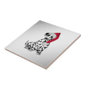 KerstDalmatian Silver Tegeltje (Zijkant)