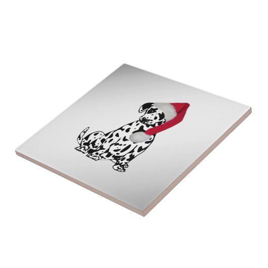 KerstDalmatian Silver Tegeltje (Zijkant)