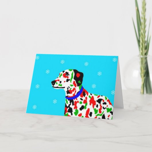 kerstdalmatie feestdagen kaart (Voorkant)