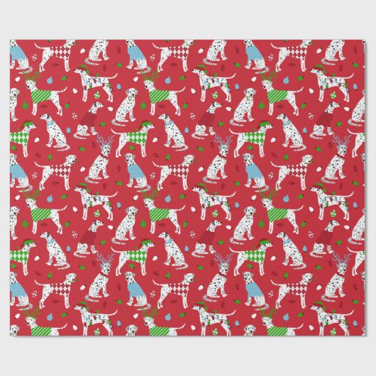Kerstdalmatiër Cadeaupapier (Vlak)