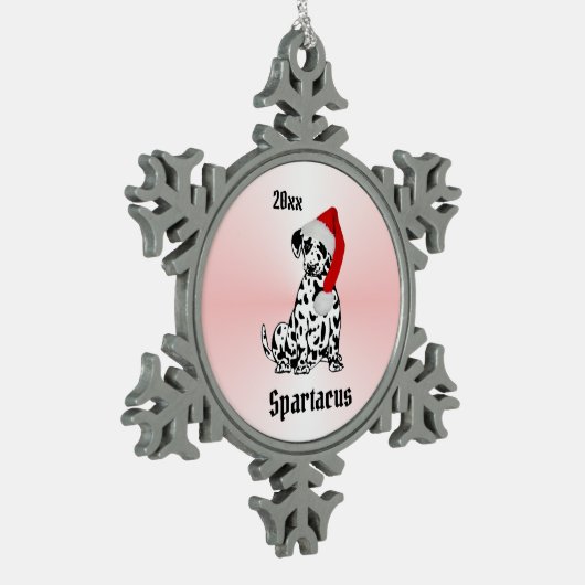 kerstDalmatiër gepersonaliseerd Tin Sneeuwvlok Ornament (Links)