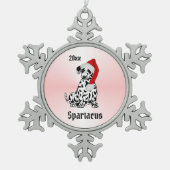 kerstDalmatiër gepersonaliseerd Tin Sneeuwvlok Ornament (Voorkant)