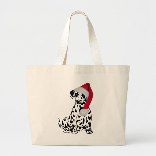 Kerstdalmatiër Grote Tote Bag (Voorkant)