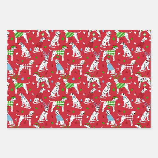 Kerstdalmatiër Inpakpapier Vel (Voorkant)