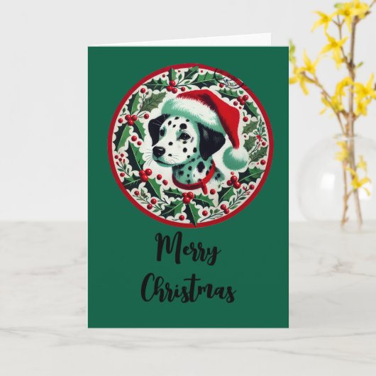 Kerstdalmatiër Kaart (Gele Bloem)