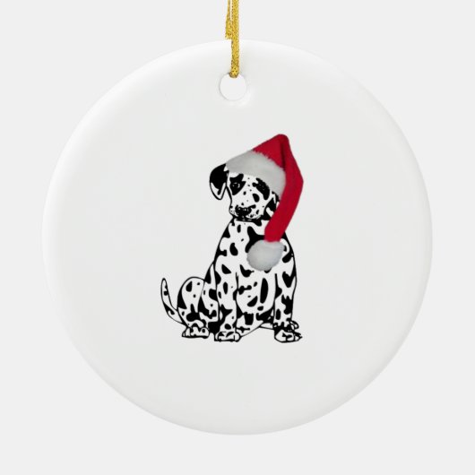 Kerstdalmatiër Keramisch Ornament (Achterkant)