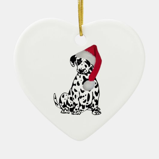 Kerstdalmatiër Keramisch Ornament (Voorkant)