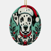 Kerstdalmatiër Keramisch Ornament (Rechts)