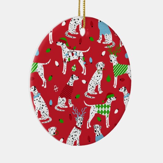 Kerstdalmatiër Keramisch Ornament (Rechts)