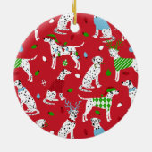 Kerstdalmatiër Keramisch Ornament (Achterkant)
