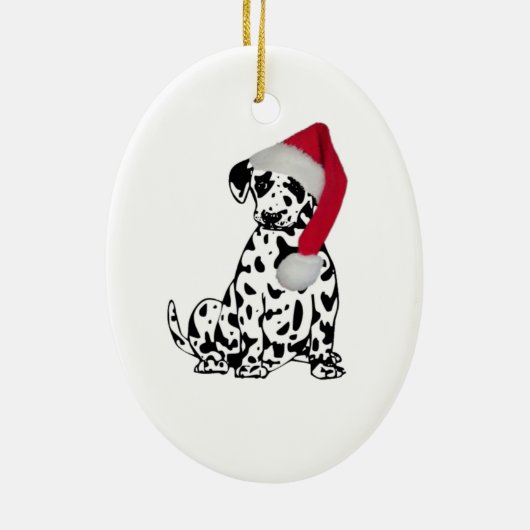 Kerstdalmatiër Keramisch Ornament (Achterkant)