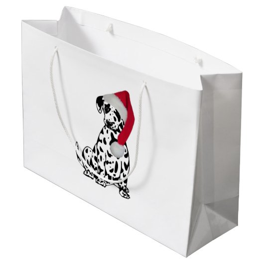 Kerstdalmatiër Large Cadeautasje (Achterkant Gekanteld)
