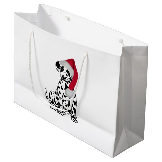 Kerstdalmatiër Large Cadeautasje (Voorkant Gekanteld)