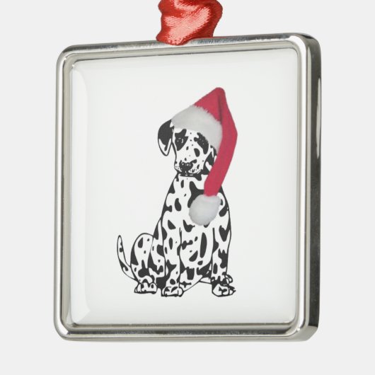 Kerstdalmatiër Metalen Ornament (Links)