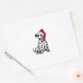 Kerstdalmatiër Ovale Sticker (Envelop)