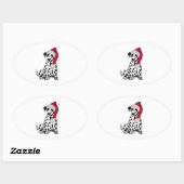 Kerstdalmatiër Ovale Sticker (Vel)