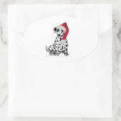 Kerstdalmatiër Ovale Sticker (Tas)