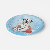 Kerstdalmatiër Papieren Bordje (Gekanteld)