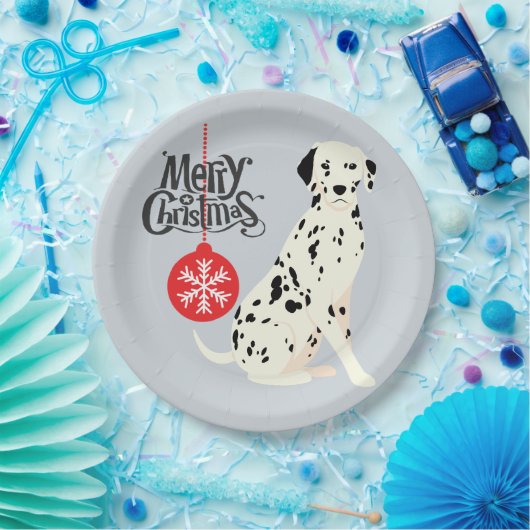 Kerstdalmatiër Papieren Bordje (Feest)
