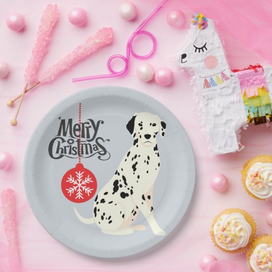 Kerstdalmatiër Papieren Bordje (Feest)