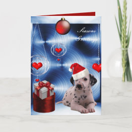 Kerstdalmatiër Puppy Hond Feestdagen Kaart