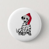 Kerstdalmatiër Ronde Button 5,7 Cm (Voorkant)