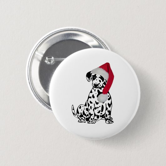 Kerstdalmatiër Ronde Button 5,7 Cm (Voorkant /achterkant)