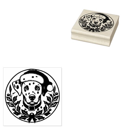 Kerstdalmatiër Rubberstempel (Gestempeld)